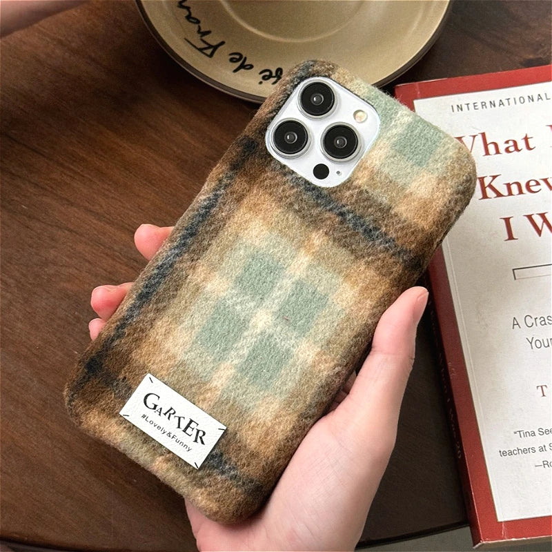Fuzzy Plaid Pattern iPhone Case
