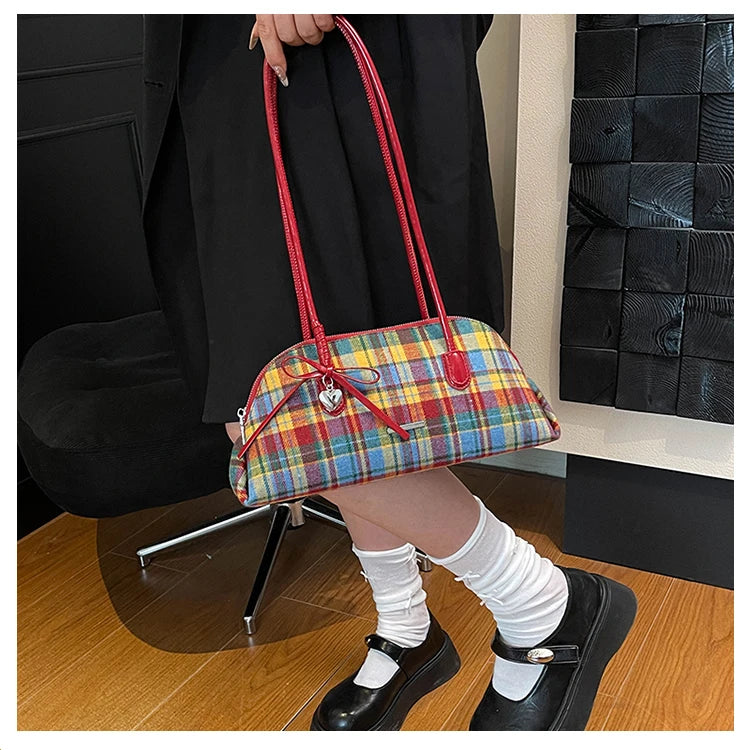 Retro American Style Crossbody Bag Women's Handbag Fashionable Handheld Bag Casual Single Shoulder Bag Simple Style Handbag - Ice Cream Cake