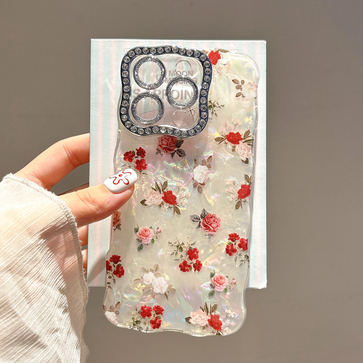 Decadent Rhinestone Roses iPhone Case