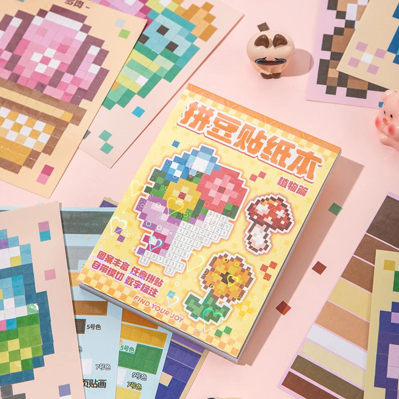 Colour By Numbers Pixel Sticker Book (4 Designs) - Ice Cream Cake