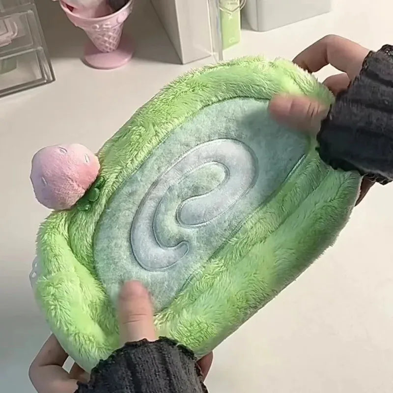 Large Capacity Cute Plush Pencil Case | Multifunctional Stationery Storage Bag - Ice Cream Cake