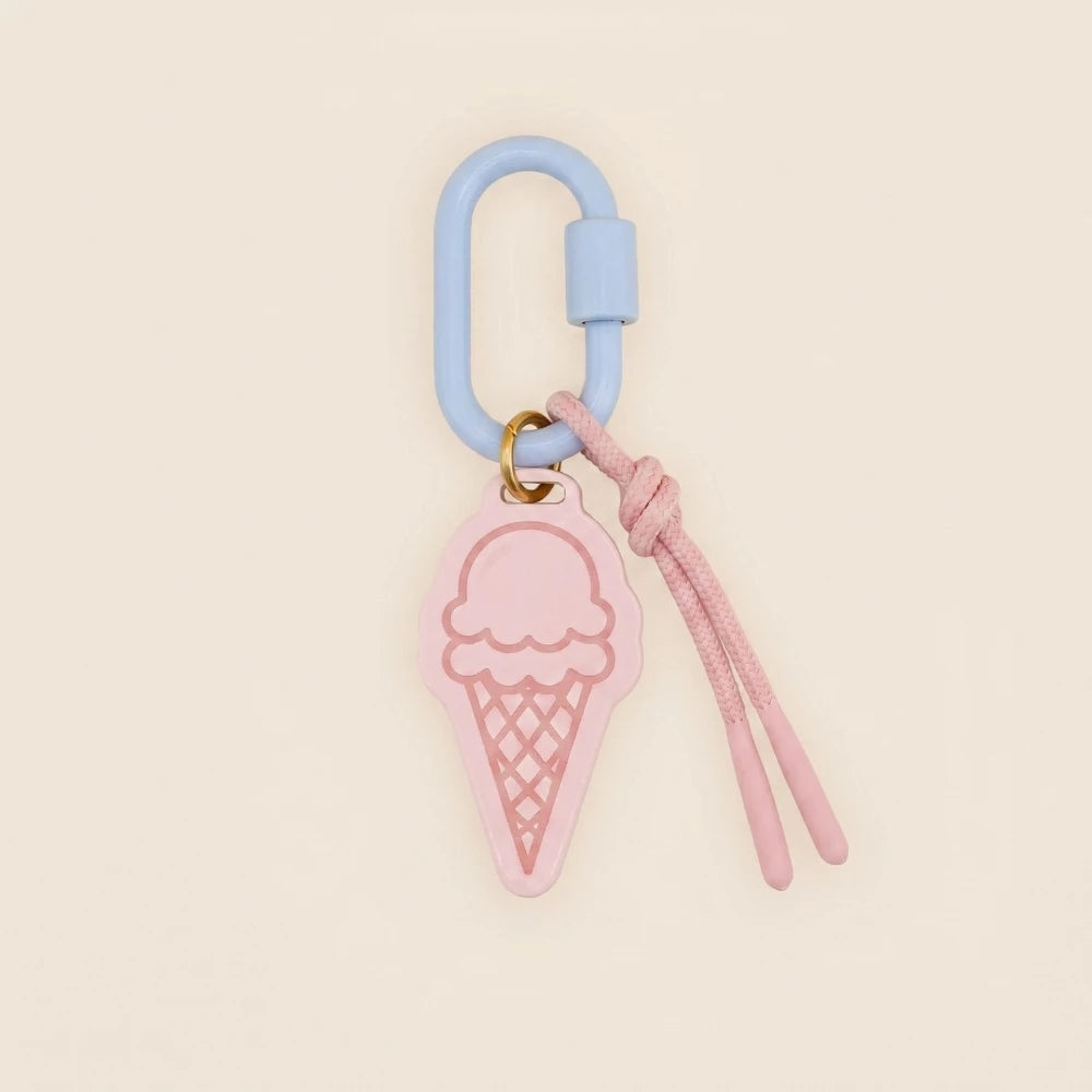 New Fun Food Series Hot Dog Burger Pizza Cake Personalized Bag Pendant Keychain Jewelry - Ice Cream Cake
