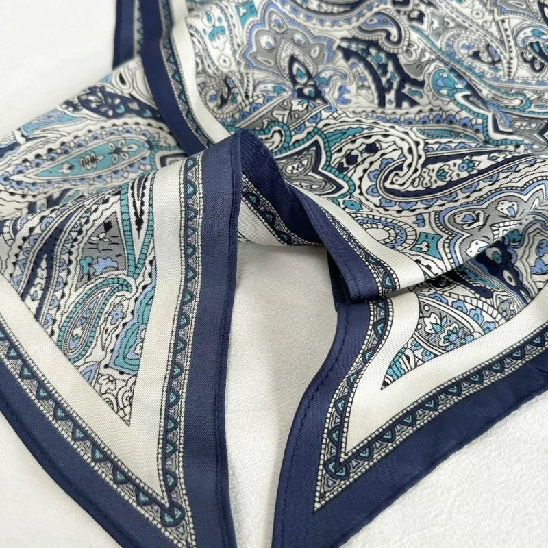 Korean-Style Multi-Functional Triangular Binder Silk Scarf High-Grade Bandage Dress Fart Curtain Tie Stoles Shawls Small Scarf - Ice Cream Cake
