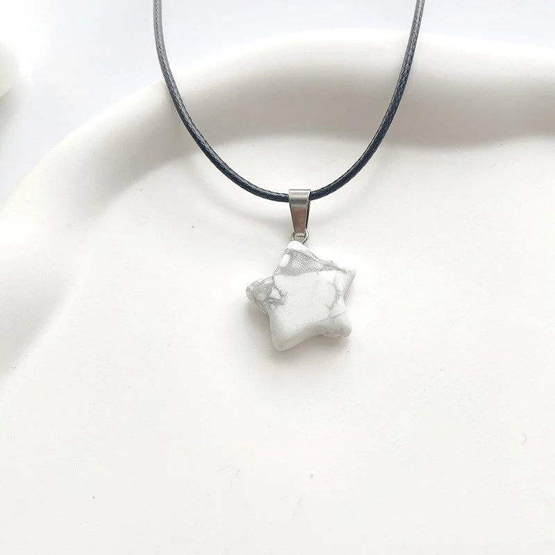 Star Shaped Stone Pendant Necklace