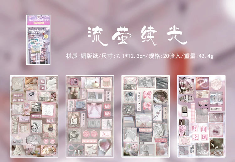 20sheets Kawaii Ins Japanese Korean Aesthetic Stationery Stickers Creative Collage Junk Journal Planner Handbook DIY Scrapbook - Ice Cream Cake