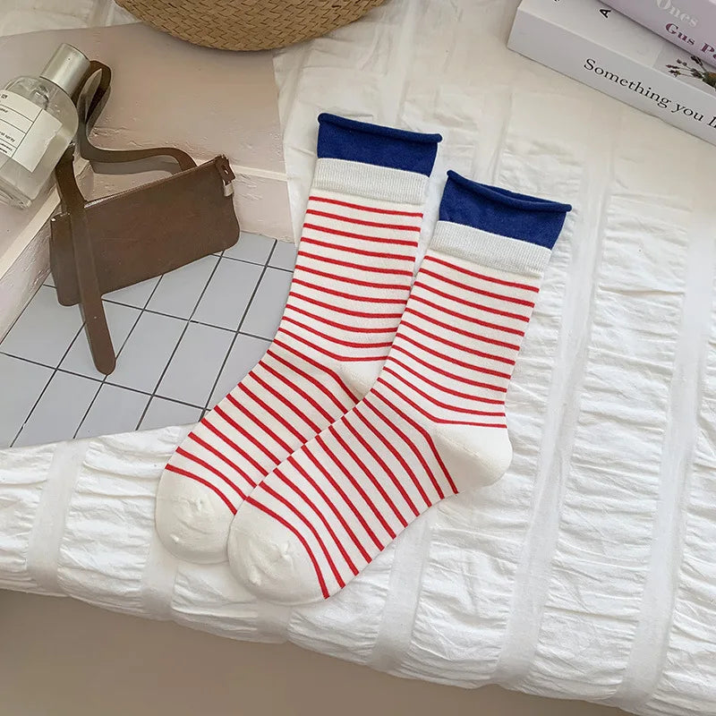 Colourblock Stripe Crew Socks