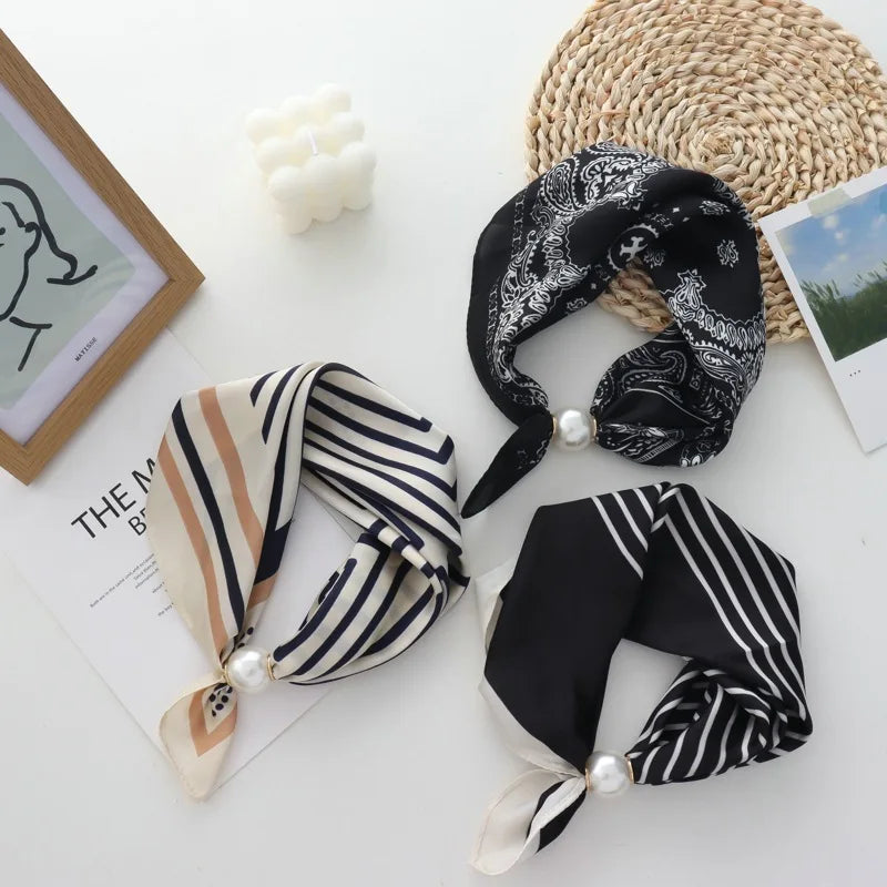 Faux Pearl Detail Scarf