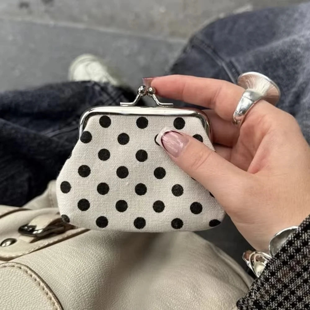 Cute Y2k Coin Purses Lady Small Wallet Wave Dot Handmade Lace Showa Rose Vintage Bag Hanging Pendant Earphone Bag Wallet - Ice Cream Cake