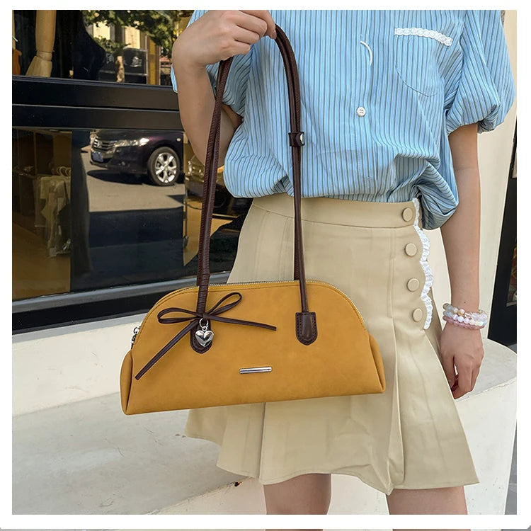 Retro American Style Crossbody Bag Women's Handbag Fashionable Handheld Bag Casual Single Shoulder Bag Simple Style Handbag - Ice Cream Cake