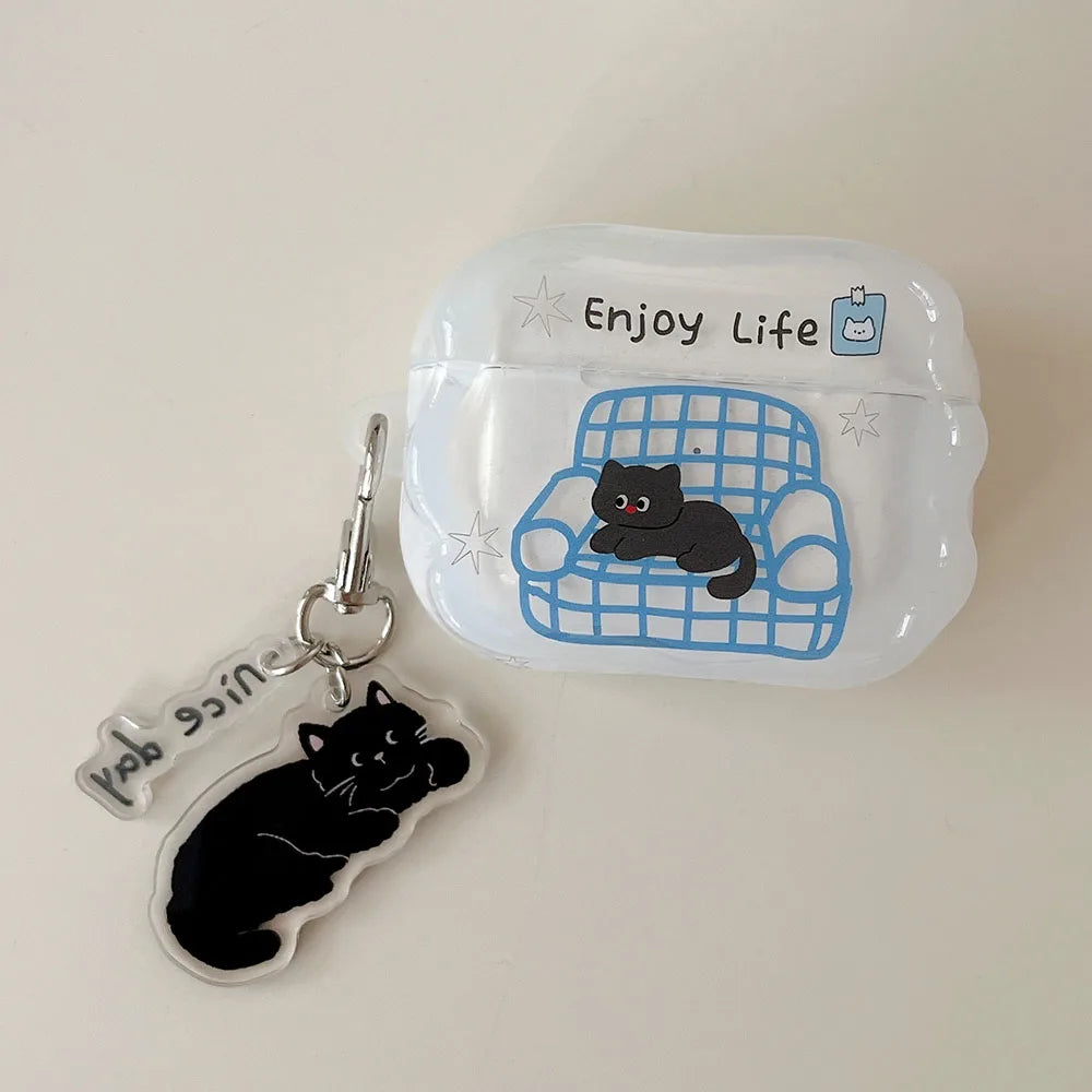 Black Cat AirPods Charger Case Cover