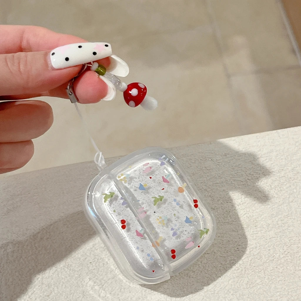 Glitter Mushroom AirPods Charger Case Cover