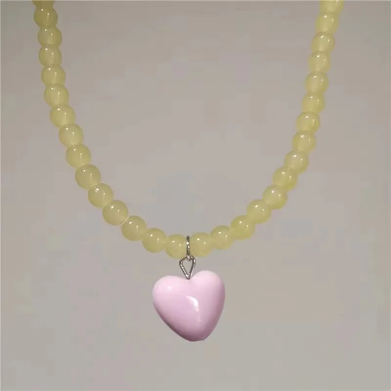 Beaded heart necklace