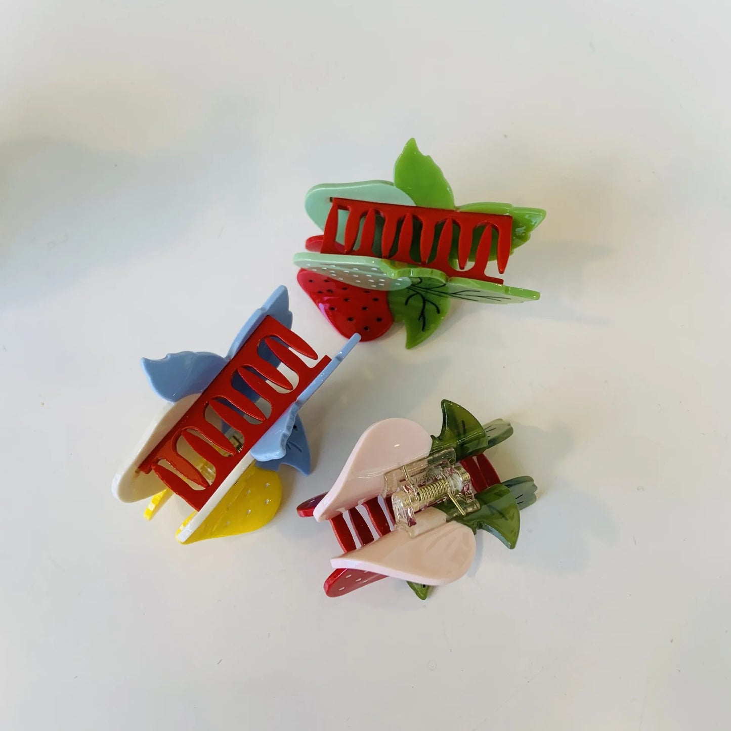 Glossy Acrylic Strawberry Hair Claw Clip