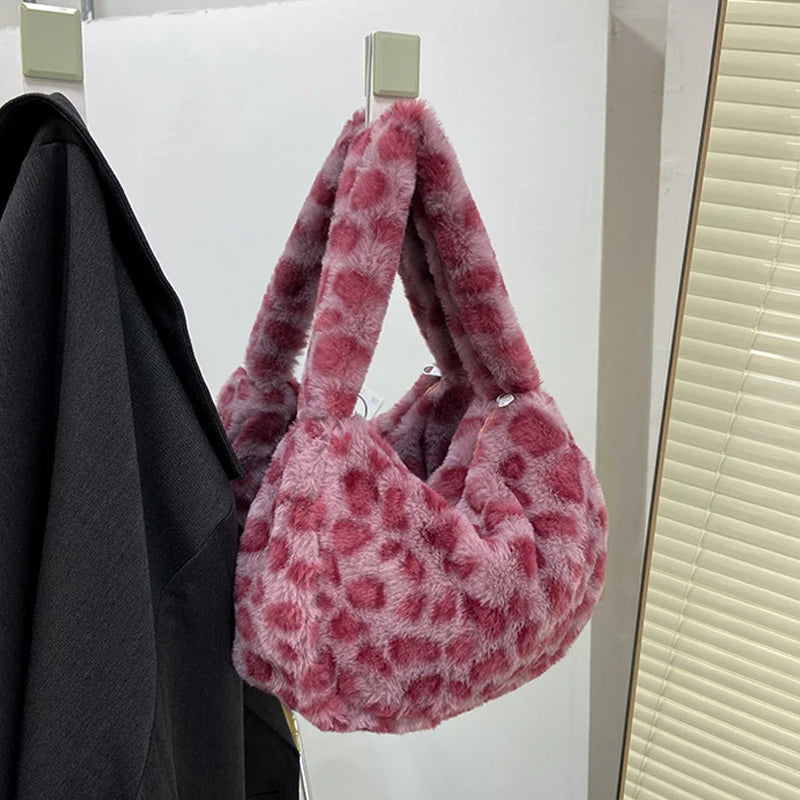 Faux Fur Animal Pattern Purse