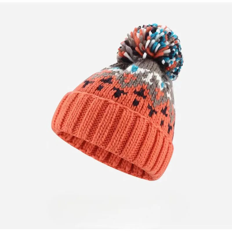 Nordic Knit Pom Pom Beanie Hat