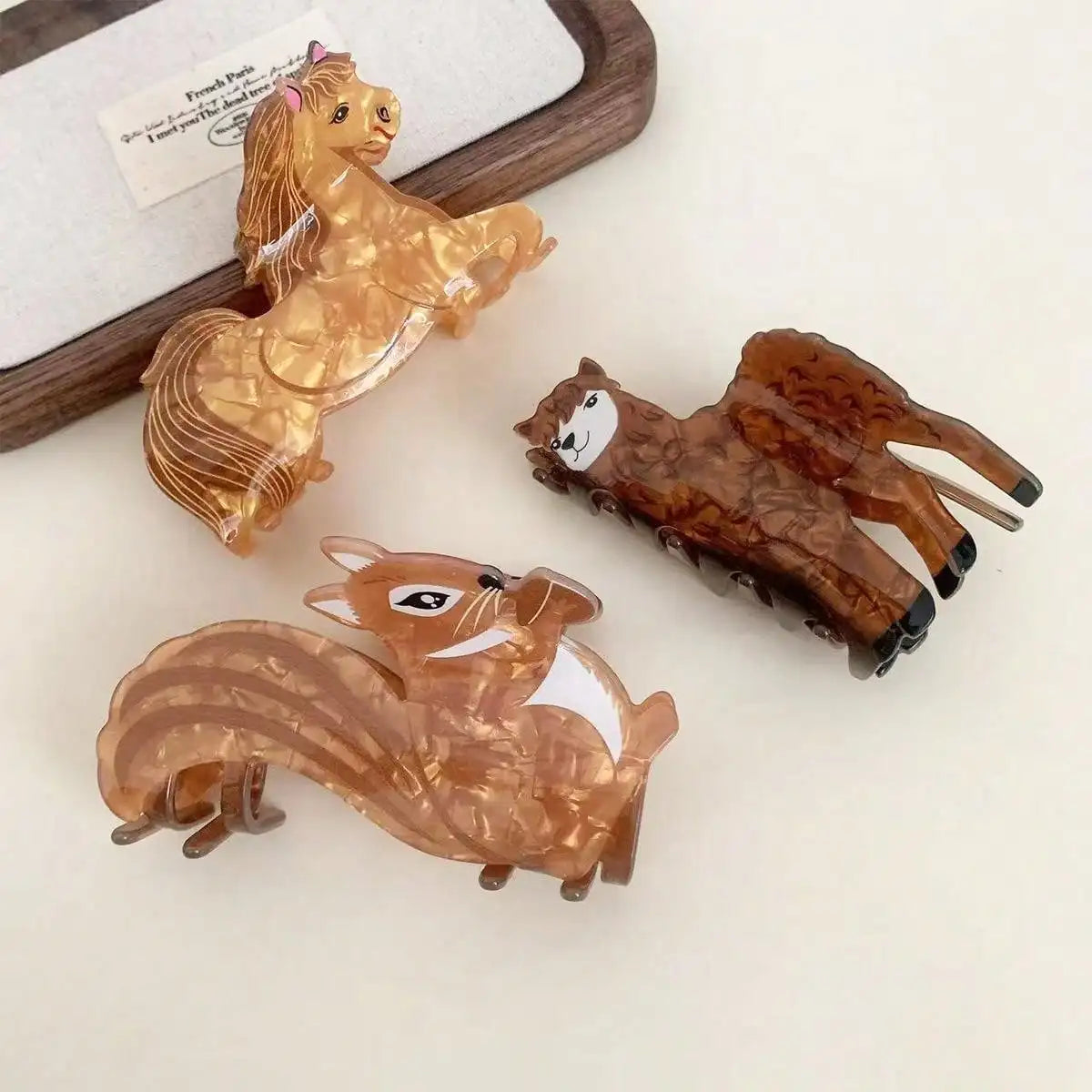 Autumn Friends Glossy Acrylic Hair Claw Clip