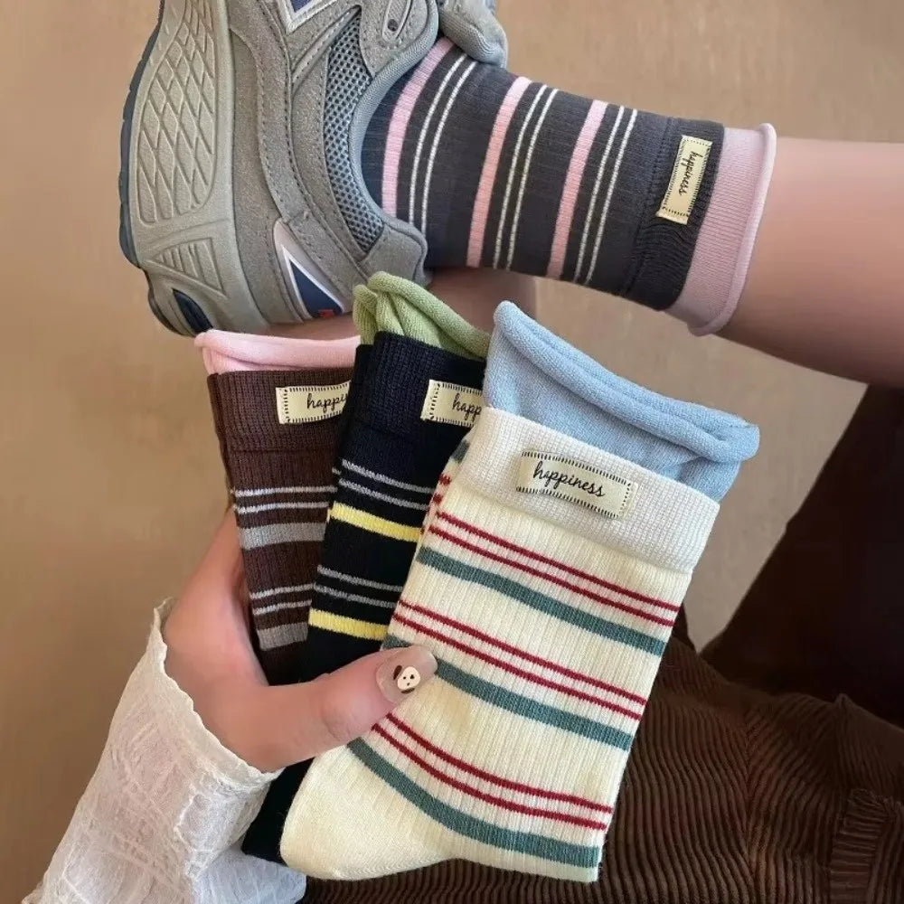 Pastel Stripe Crew Socks