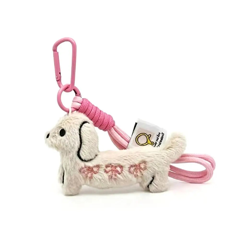 1PCS Cute Key Pendant Bag Hanging Decoration Gift Cartoon Animal Dog Dachshund Plush Keychain Puppy Stuffed Keyring - Ice Cream Cake