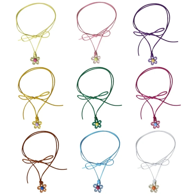 y2K Glossy Daisy Rope Necklace