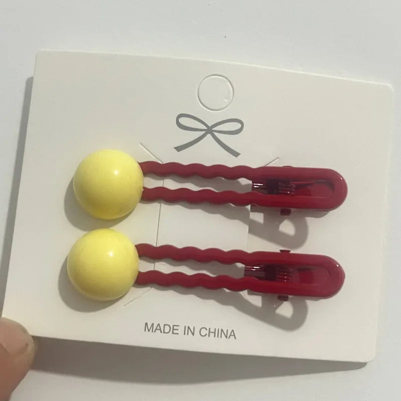 2Pcs/Set Simple Hair Clips For Girls Cute Hair Barrettes Baby Hairpins Kids Headwear Clips For Hair Bobby Pins Hair Accessories - Ice Cream Cake