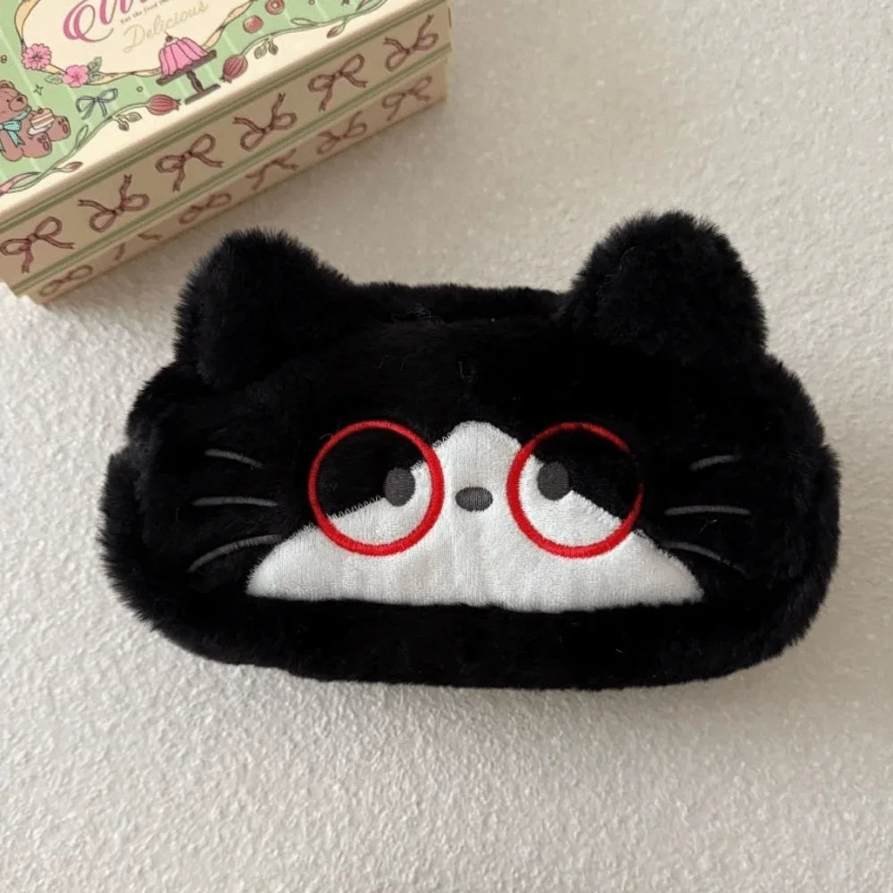 Kids Gift Funny Cat Cartoon Pencil Case Cute Kawaii Stationery Storage Bag Fluffy Large Capacity Cat Stationer Bag Student Use - Ice Cream Cake