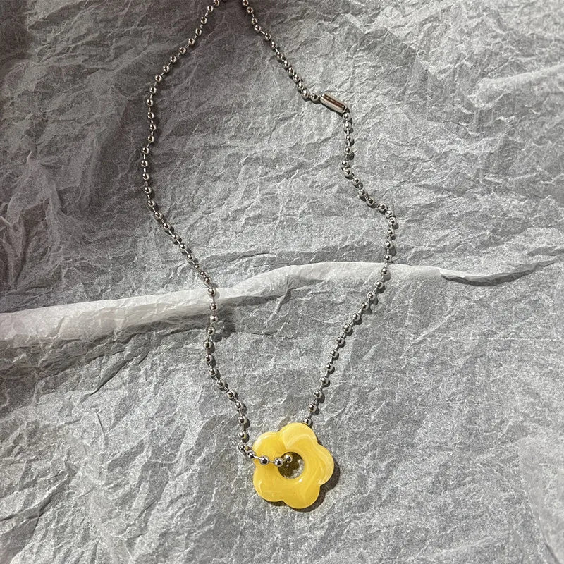 y2k Flower Pendant Necklace