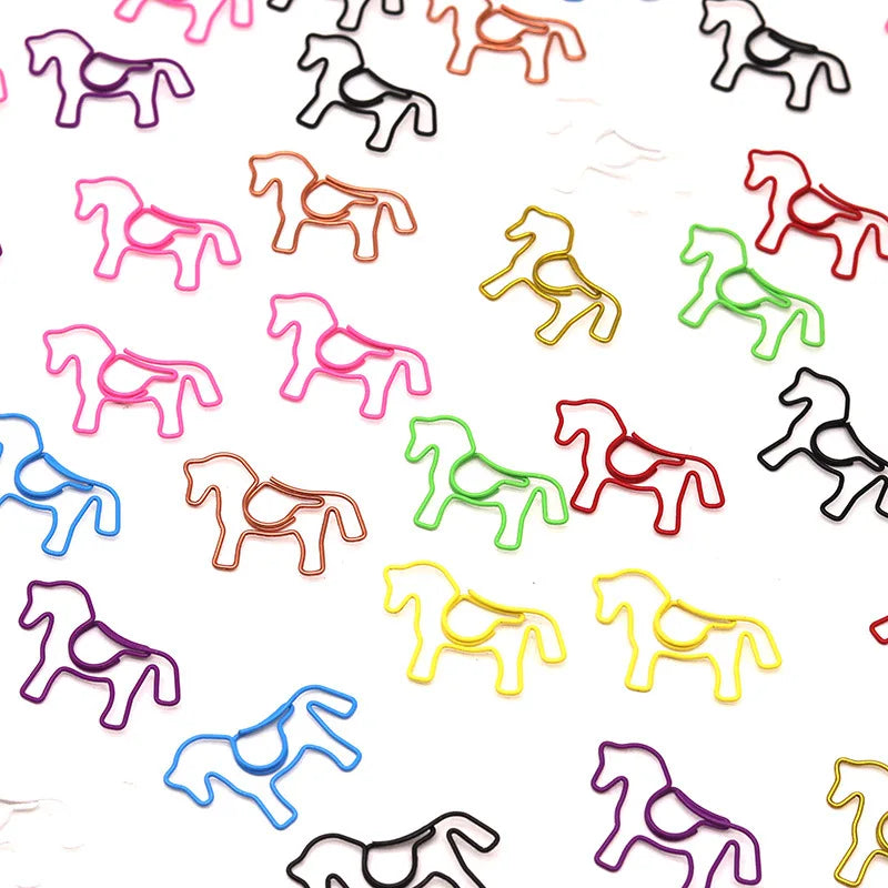 20-100pcs Color Pony Horse Paper Clip Special-shaped Paper Clip Animal Papeclips Creative Stationery Office School Supplies - Ice Cream Cake