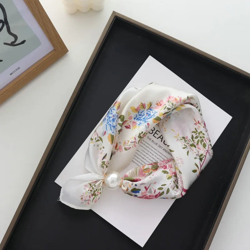 Faux Pearl Detail Scarf