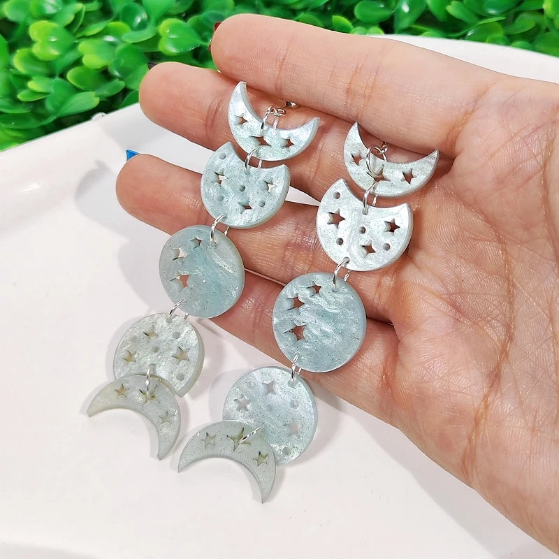 Moon Phases Drop Earrings