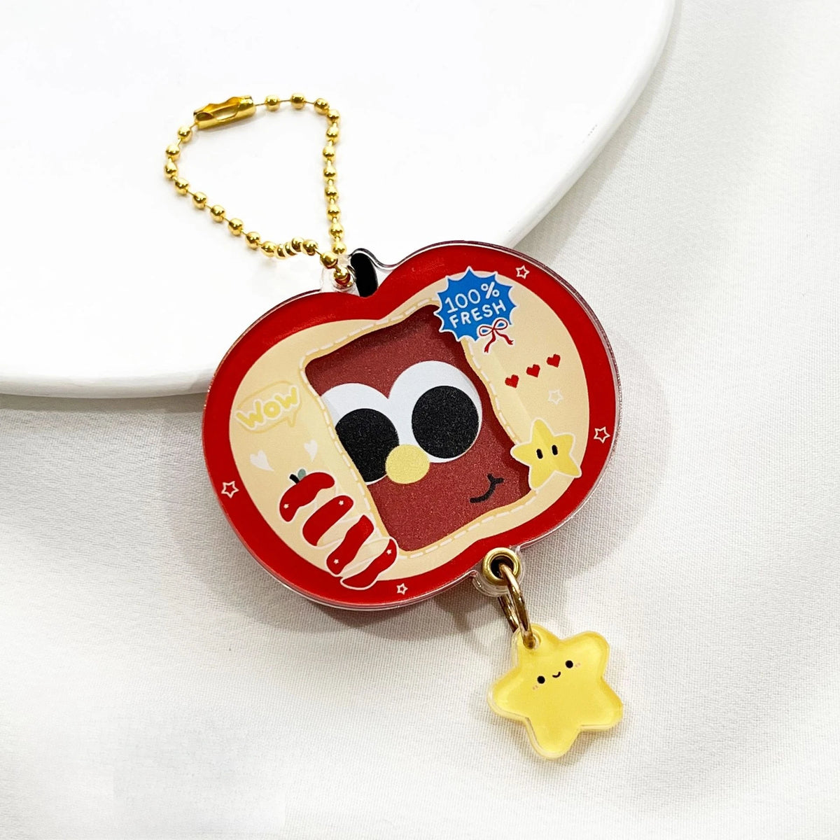 Apple Shaped Mini Photo Frame Keychain