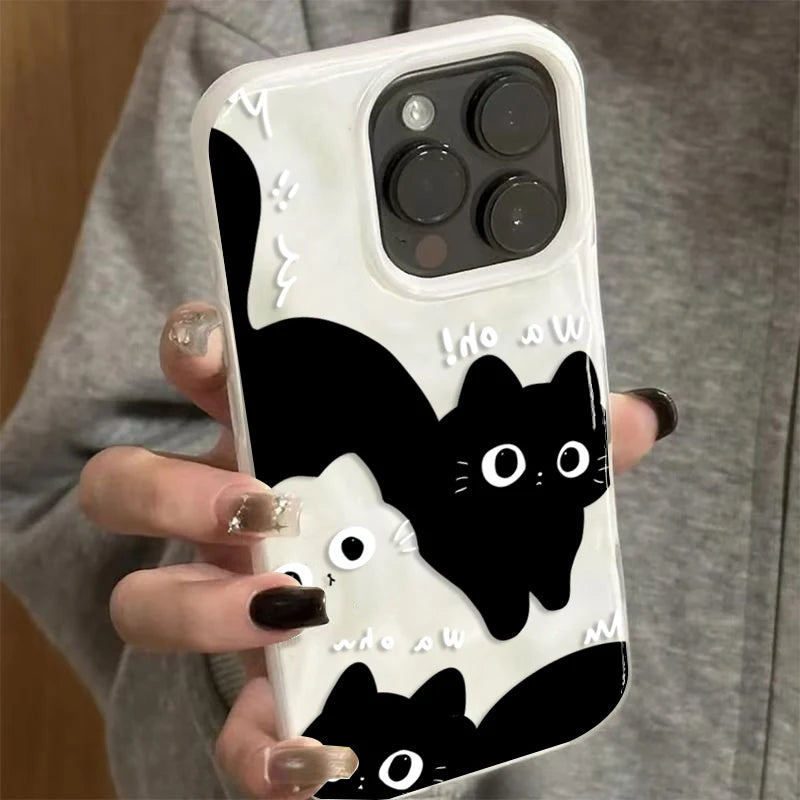 Black Cat Couple iPhone Case