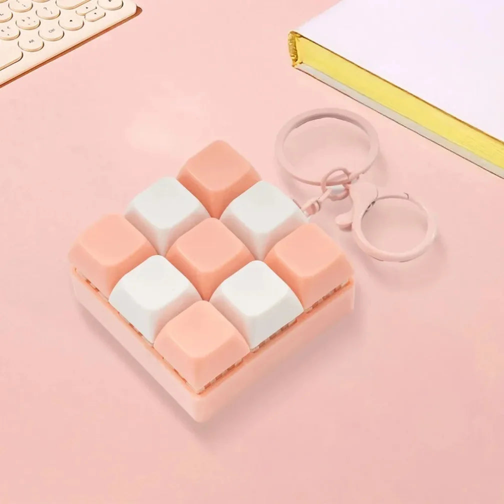 Mini Keyboard Fidget Charm Keychain - Ice Cream Cake