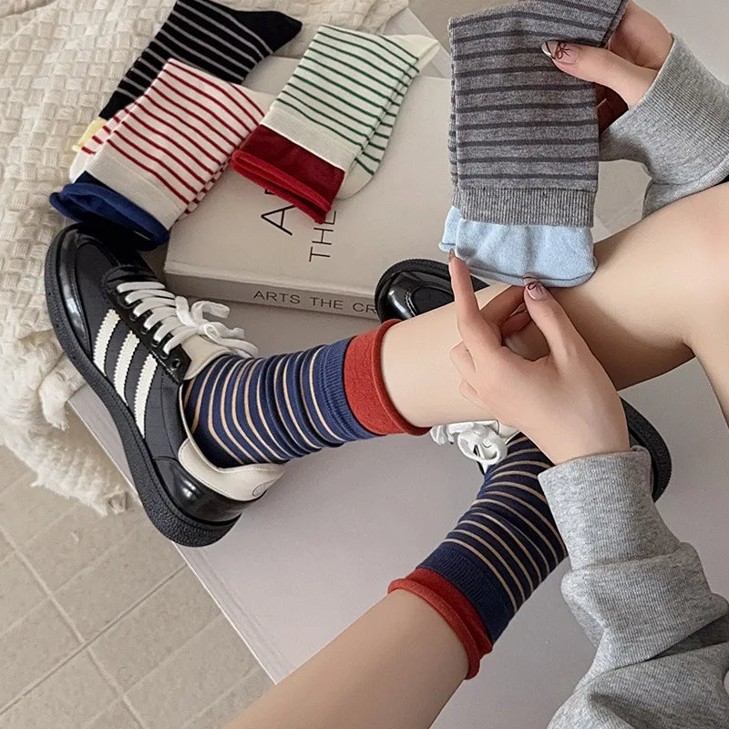Colourblock Stripe Crew Socks