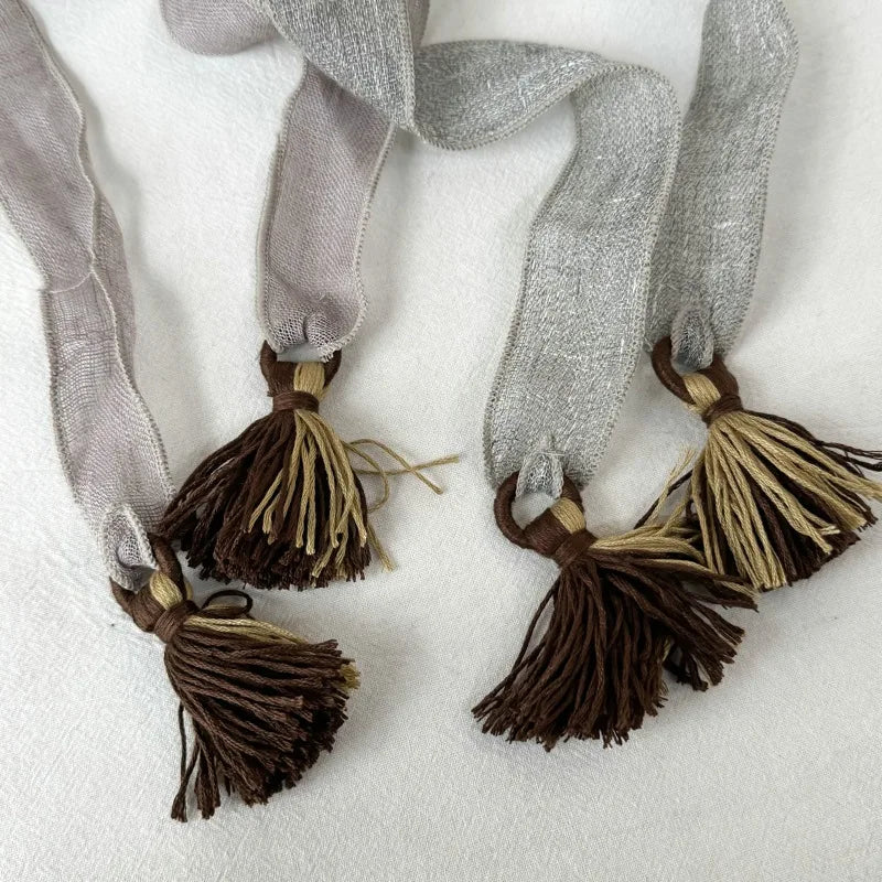 Skinny Tassel Scarf - Ice Cream Cake
