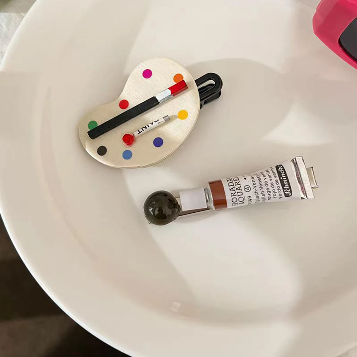 Palette and Paint Tube Hair Clip - Ice Cream Cake