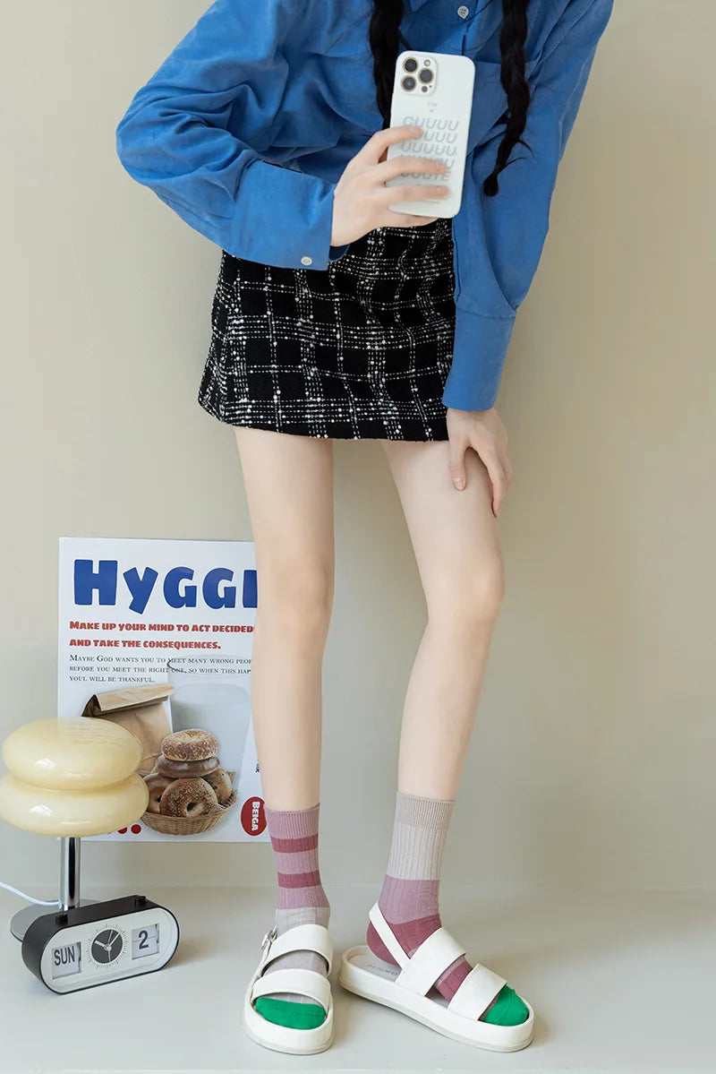 Ice Cream Stripe Crew Socks