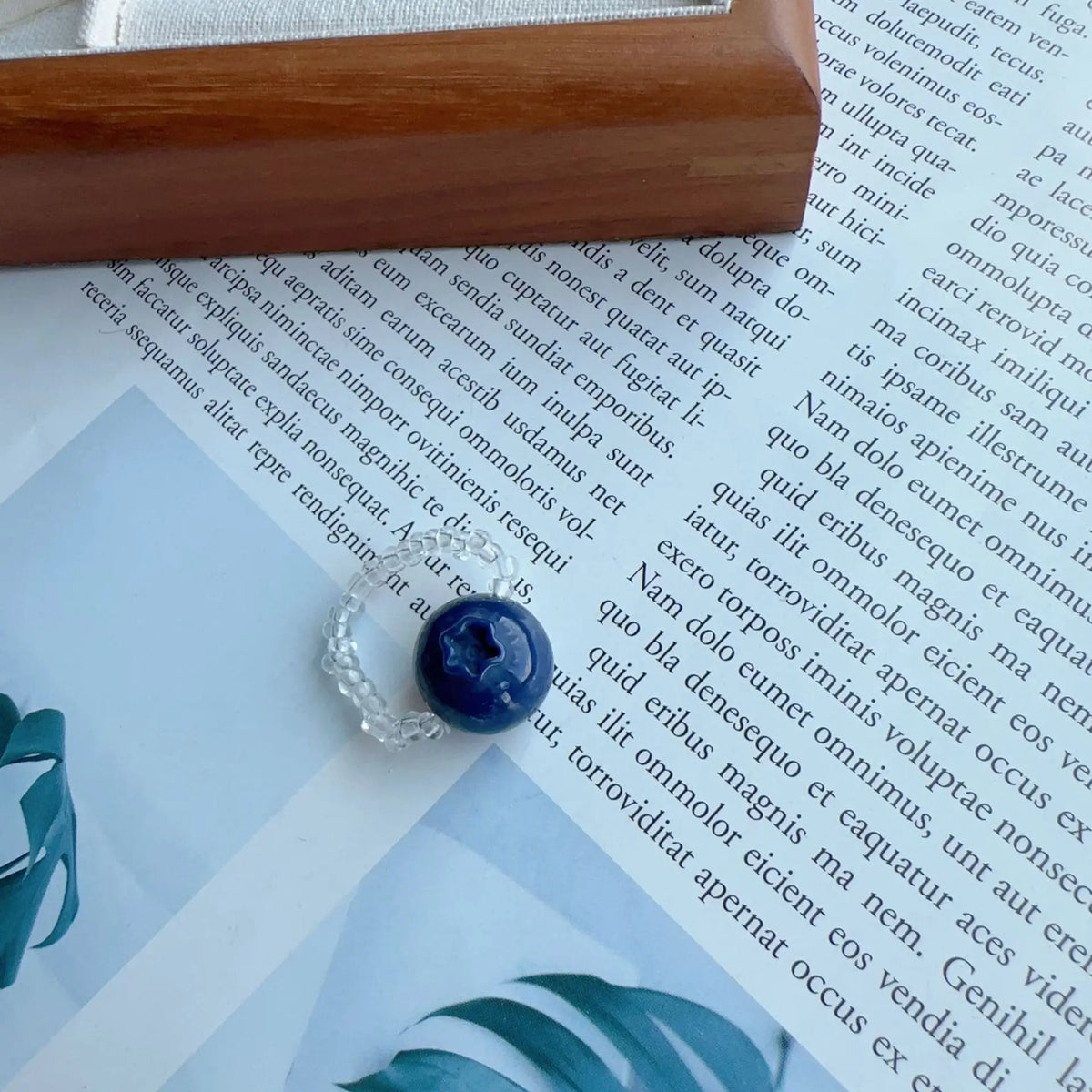 Beaded Fruit Charm Rings