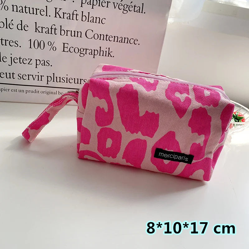 Korean Fashion Plaid Travel Makeup Kits Cosmetic Storage Bag Women Handbags Wallet Organizer Cute School Pencil Cases Pouch Bags - Ice Cream Cake