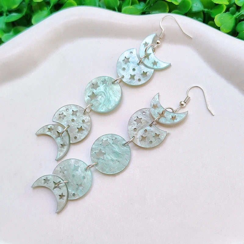 Moon Phases Drop Earrings