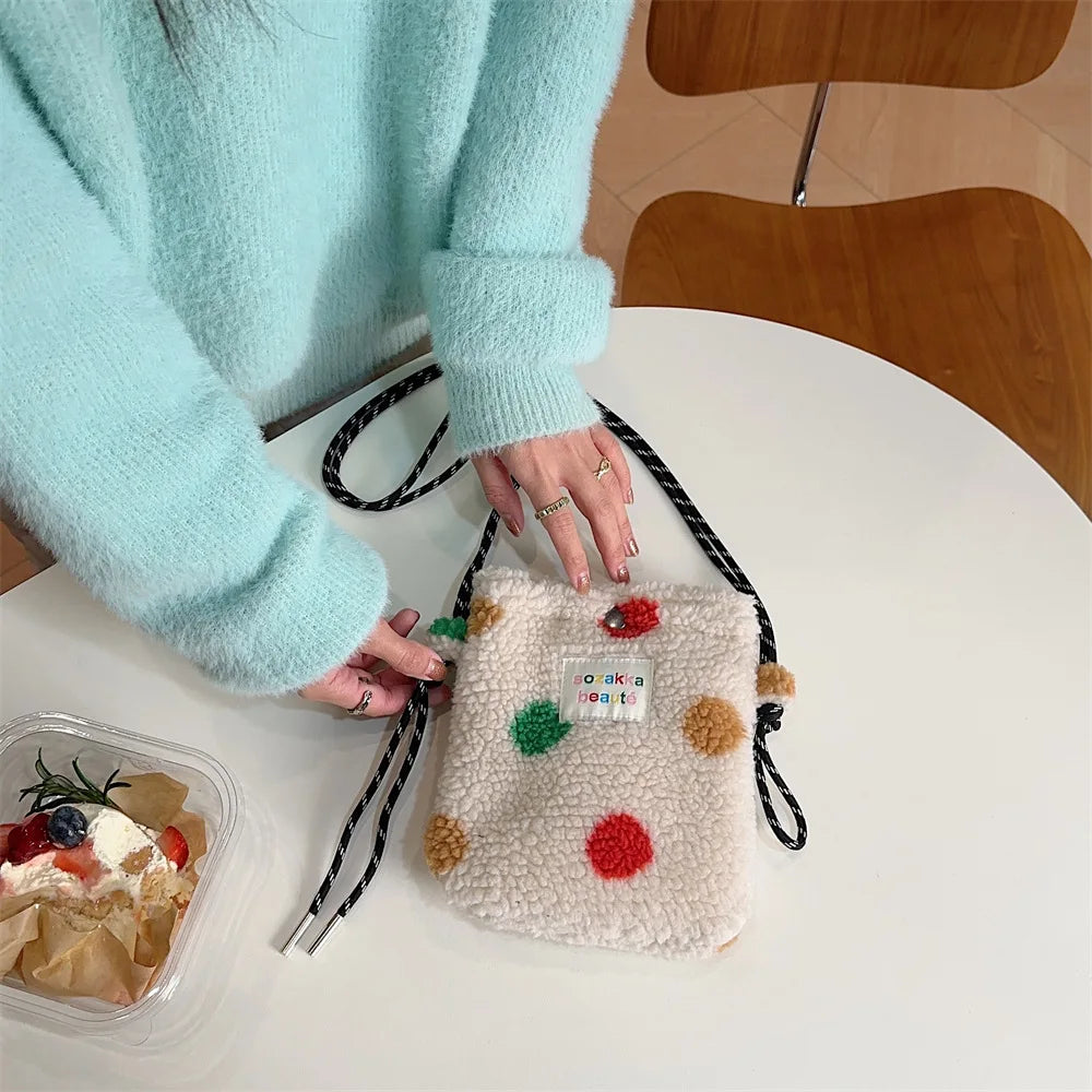 Teddy Fur Plush Pattern Shoulder Bag