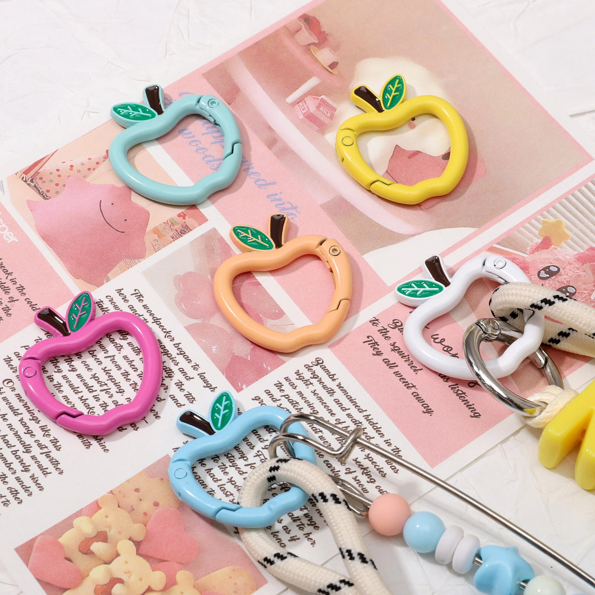Mini Apple Shaped Carabiner Clip