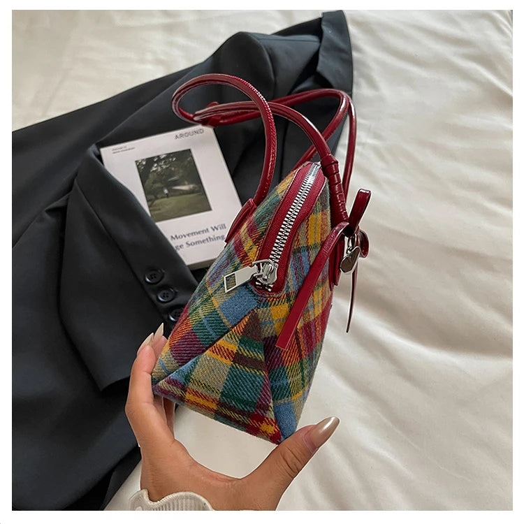 Retro American Style Crossbody Bag Women's Handbag Fashionable Handheld Bag Casual Single Shoulder Bag Simple Style Handbag - Ice Cream Cake