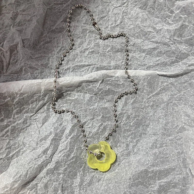 y2k Flower Pendant Necklace