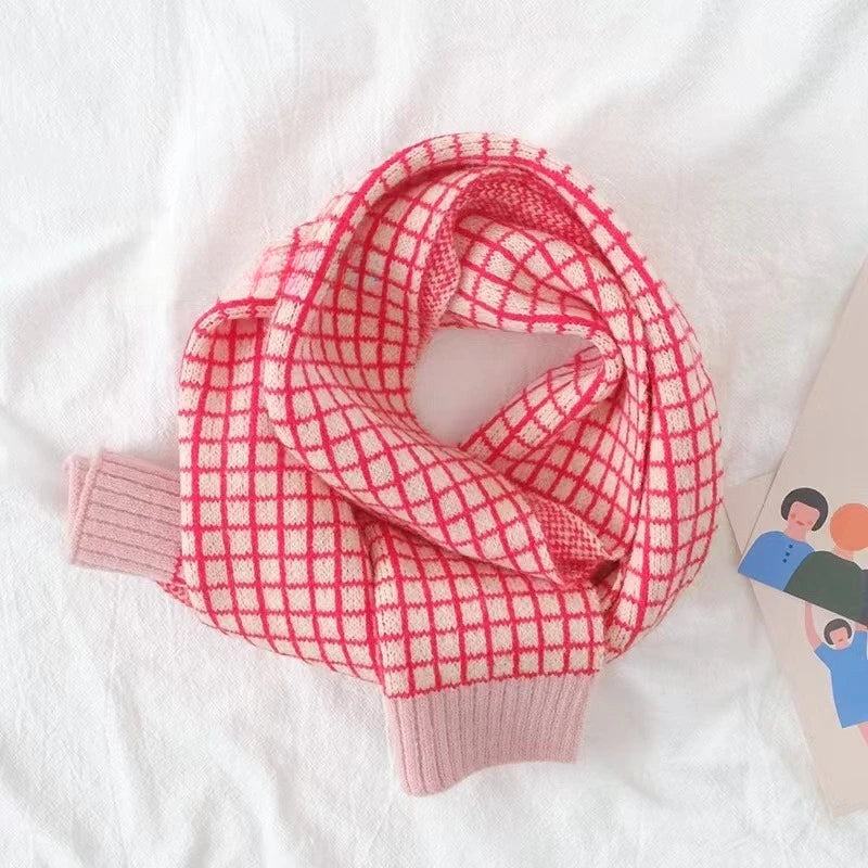 Notebook Grid Pattern Skinny Scarf