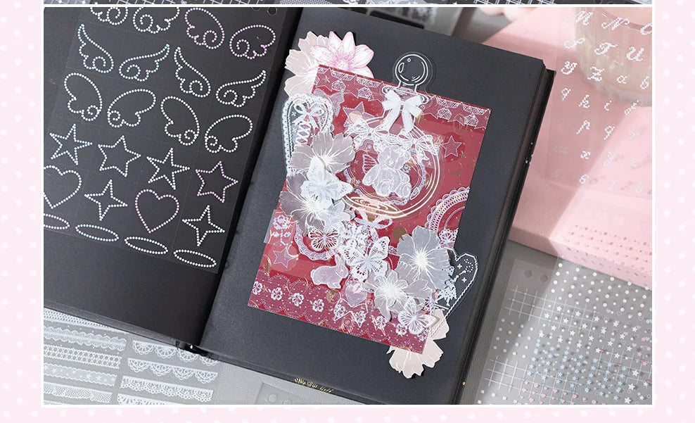Filet Crochet Lace Sticker Book (30 Sheets)