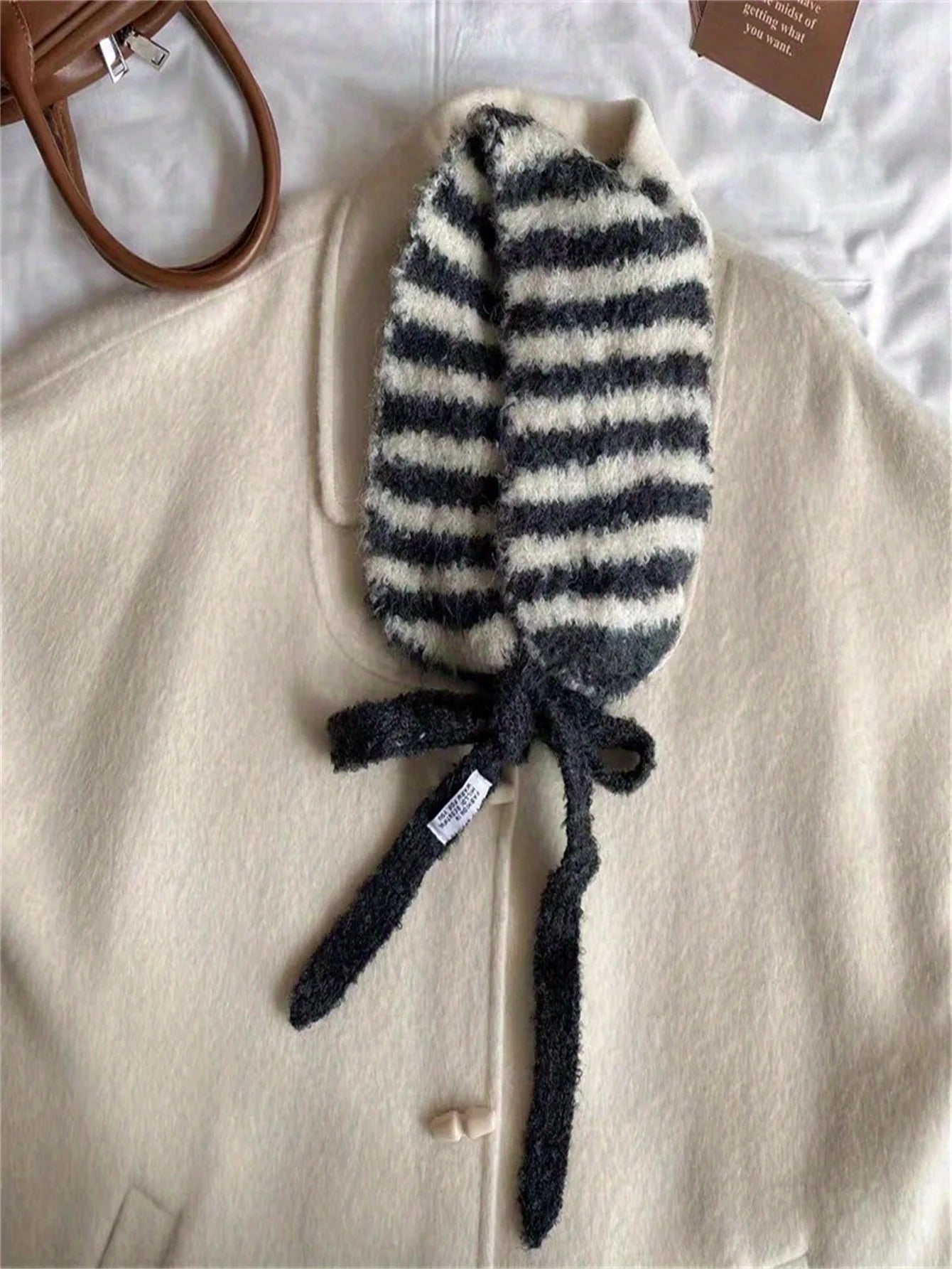 Fuzzy Stripe Bonnet