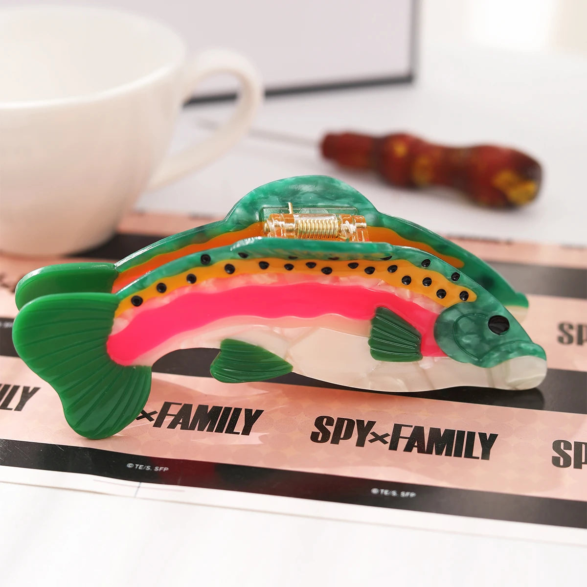 Glossy Acrylic Bass Fish Hair Claw Clip