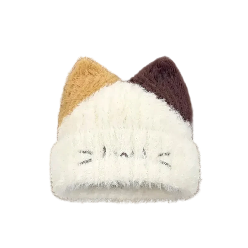 Kitty Cat Knit Beanie Hat