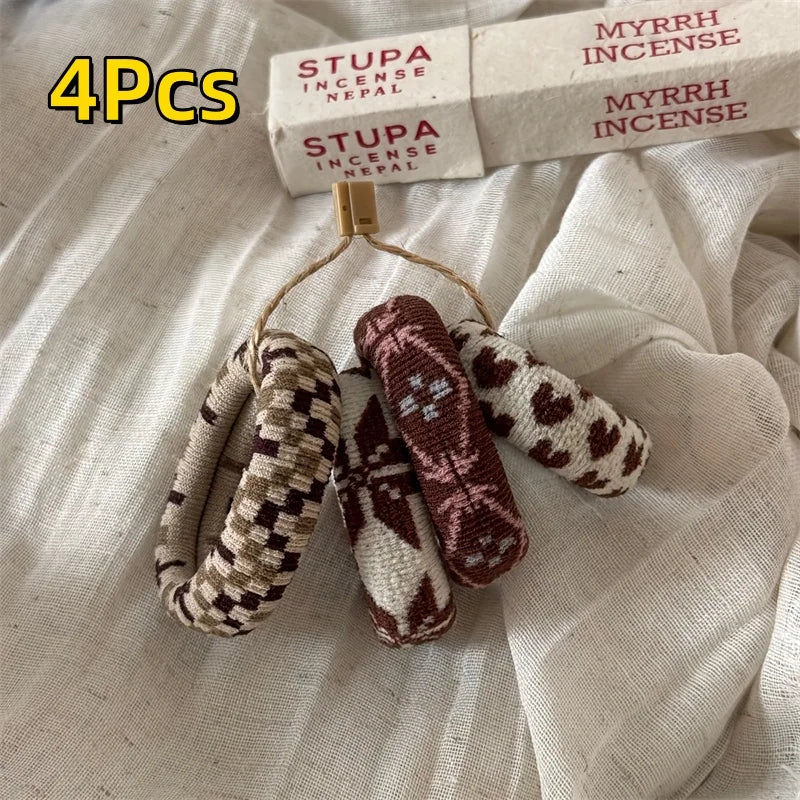 Fair Isle Colourwork Knit Hair Tie Set (Set of 4 Ties)
