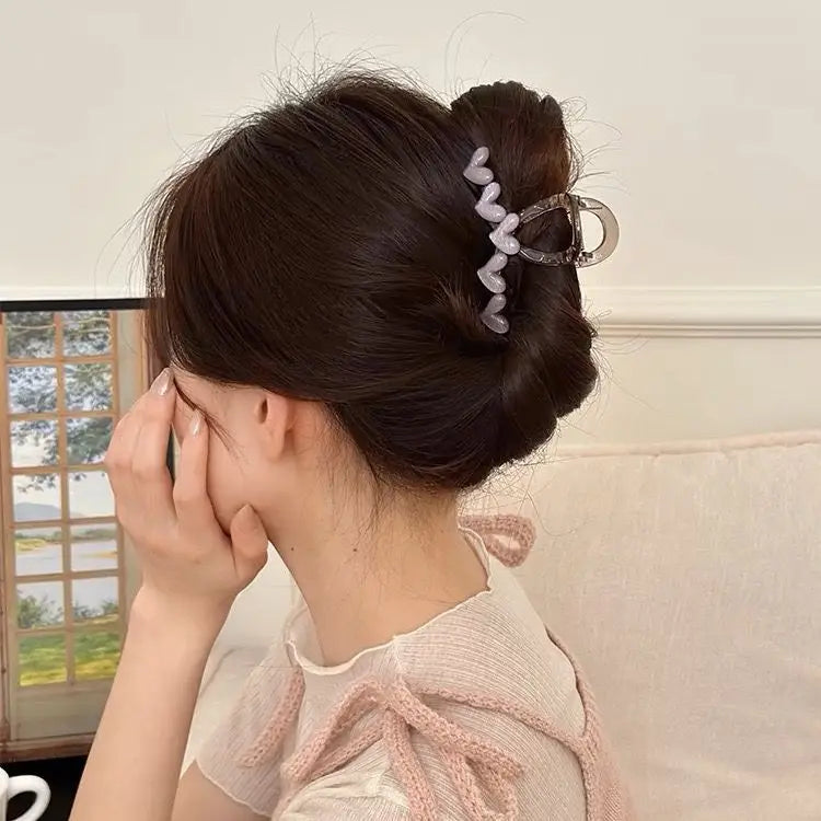 Row of Hearts Hair Claw Clip